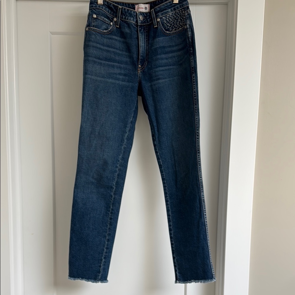 Like new, Women's Blue Denim Jeans by Sundry, with embroidered accents